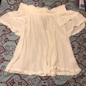 Off the shoulder white top